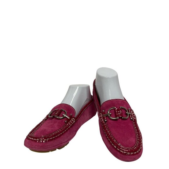 Donald Pliner Shoes - Donald Pliner Giovanna Bit Women's Shoes Pink Suede Leather Driving Loafer 6.5